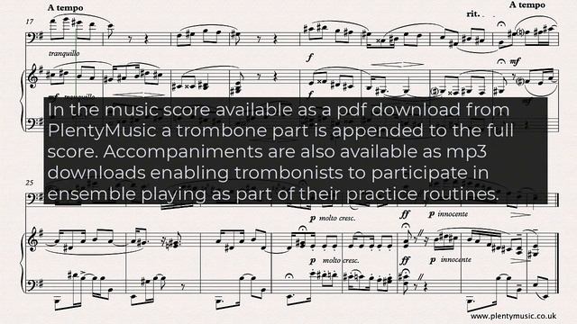 Cervantes I. | Invitación arr. trombone & piano | sheet music video смотреть онлайн