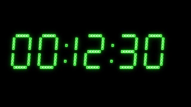 Зеленый неоновый секундомер 25 минут (без звука) смотреть онлайн