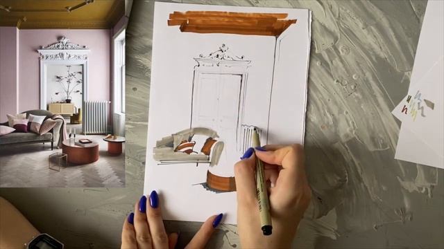 Creating Interior Sketch With Markers смотреть онлайн
