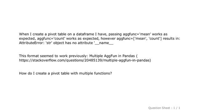 Pandas : pandas pivot_table multiple aggfunc смотреть онлайн