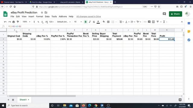 Simple eBay Profit Excel Sheet with Shared Link смотреть онлайн