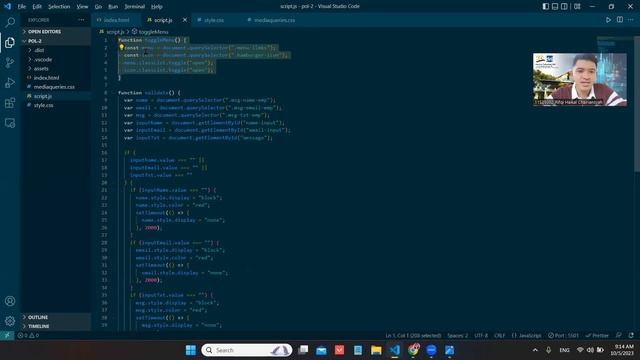 Progress Website Portofolio Javascript DOM_11S21001 смотреть онлайн