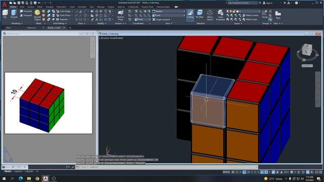 Autocad 3D Rubik's Cube Tutorial смотреть онлайн
