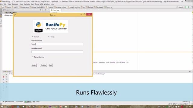 C# to Python(TKinter) Coverter (Visual Studio) Using BunifuPy Library смотреть онлайн