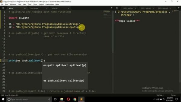 Import os.path | In-built python modules | pyGuru