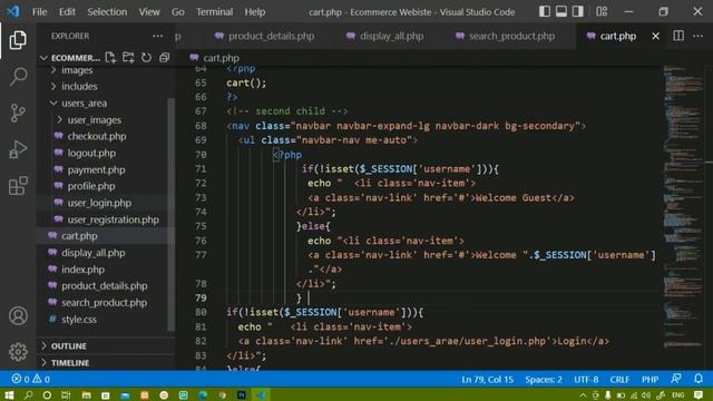 E-Commerce Website using PHP and MySQL || Displaying logged in username || Part -47 смотреть онлайн