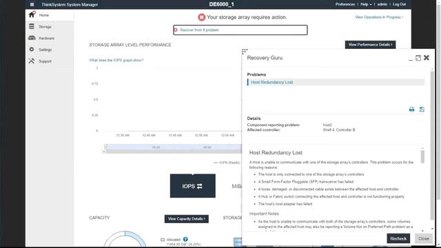How to solve problems using Recovery Guru on ThinkSystem Storage DE Series systems смотреть онлайн