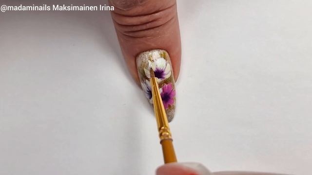 Flowers Naildesign.? Мазковая роспись для начинающих. Цветы #nailart #naildesign #дизайнногтей