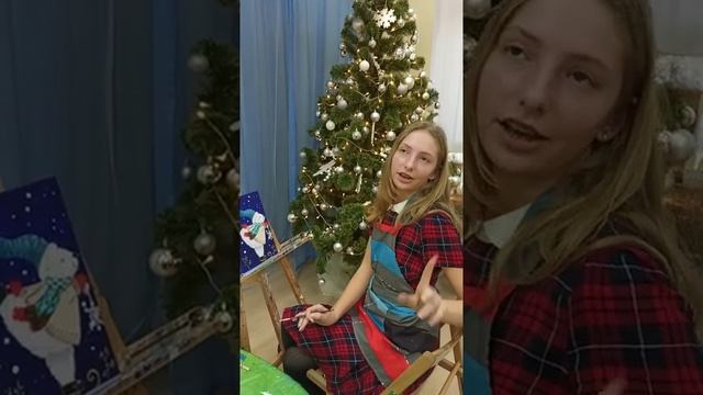 НАШ Новогодний мастер-класс живопись акрилом для детей. Белый медведь. смотреть онлайн