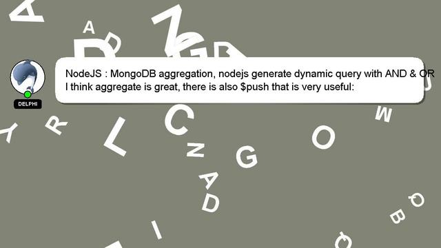 NodeJS : MongoDB aggregation, nodejs generate dynamic query with AND & OR смотреть онлайн