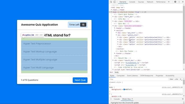 Create a Quiz App with Timer using HTML CSS & JavaScript | CodingNepal смотреть онлайн