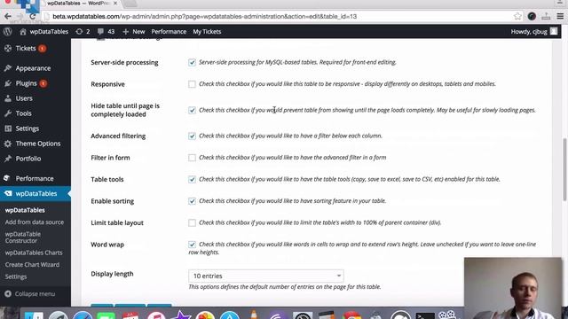 wpDataTables WordPress Table Plugin Admin Section Overview смотреть онлайн
