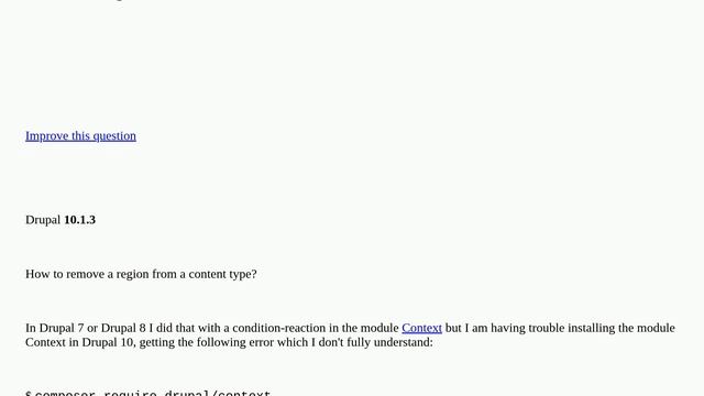 Drupal: How to remove a region from a content type? closed смотреть онлайн