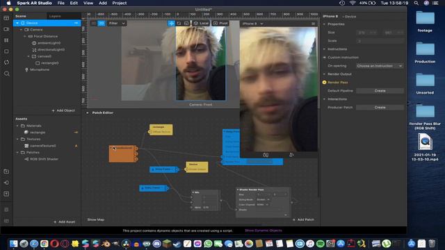 Motion Blur, RGB Shift (Render Pass, Delay) | Instagram/Facebook | Meta Spark Studio | AR Tutorial смотреть онлайн
