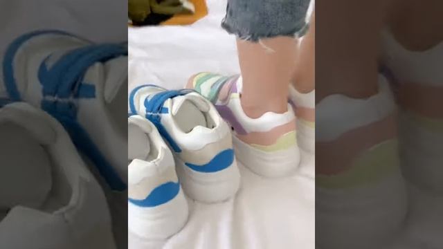 Разноцветные летние кроссовки ins для девочек; маленькие белые туфли на платформе; радужной смотреть онлайн