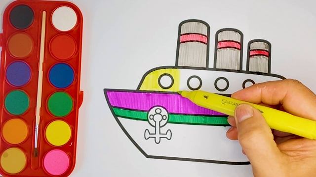 ⛵?Tiny Ship Adventure,draw and color for kids and toddlers_kids art смотреть онлайн