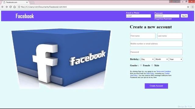 Facebook Login Page Created In Html Language In Notepad++. By Technical Vish. смотреть онлайн