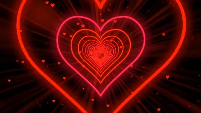 Heart Tunnel❤️Red Heart Background | Neon Heart Background Video [10 Hours] #vjloops #vj  #abstract