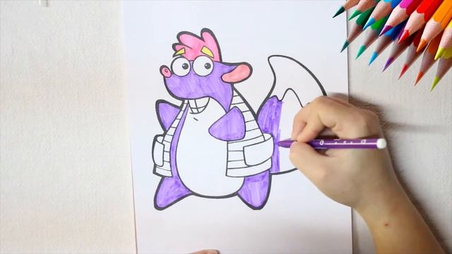 Coloring TICO Drawing from DORA THE EXPLORER - Fun Sketch with BOOM TOONS смотреть онлайн