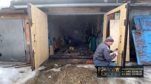 Монтаж распашных гаражных ворот с калиткой
