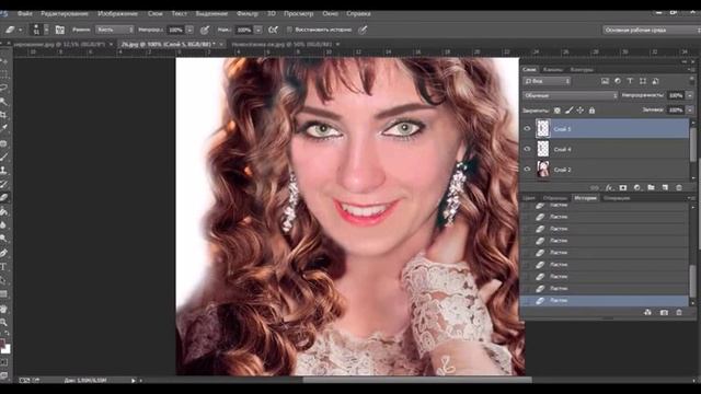 Работа над образом в Adobe Photoshop CC - женский портрет смотреть онлайн