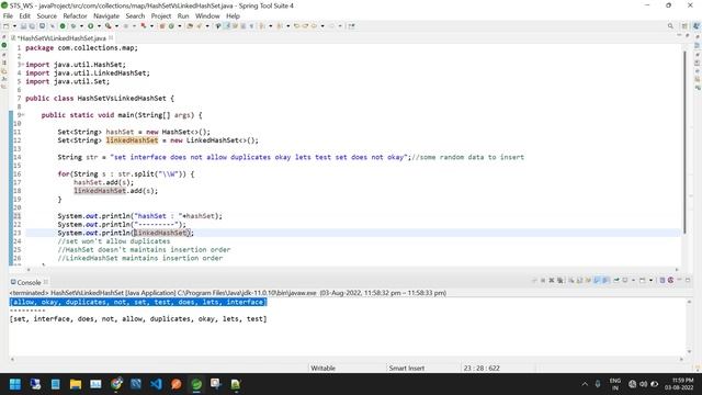 difference between HashSet and LinkedHashSet in java with example || LinkedHashSet with order смотреть онлайн