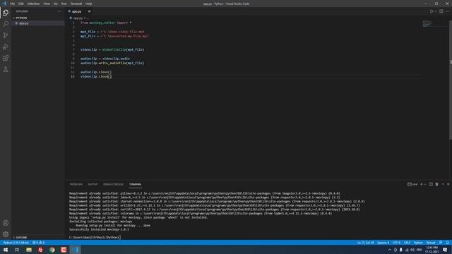 Convert Mp4 to Mp3 in Python using Moviepy Library смотреть онлайн