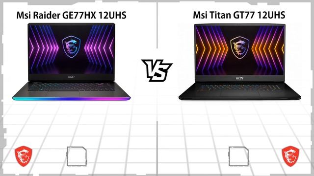 MSI RAIDER GE77HX 12UHS VS MSI TITAN GT77 12UHS смотреть онлайн