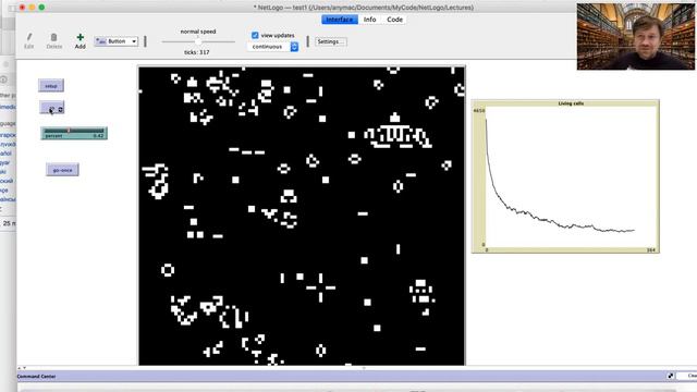 Лекція 2. Знайомство з Netlogo. Модель Життя Конвея, випадкове і логістичне блукання смотреть онлайн