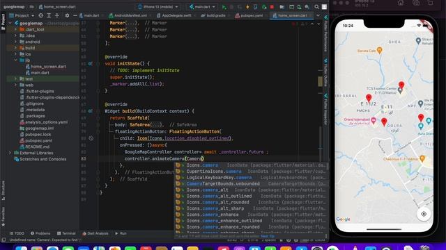 Part - 6 || Animate Camera To Move To Any PosItion On Google Map || Flutter Google Map Tutorials смотреть онлайн