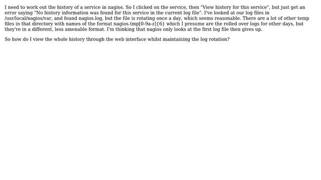Nagios 4; Need a way to see the history of a service смотреть онлайн