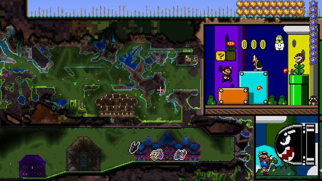 Terraria Pixel art Super Mario Builds смотреть онлайн