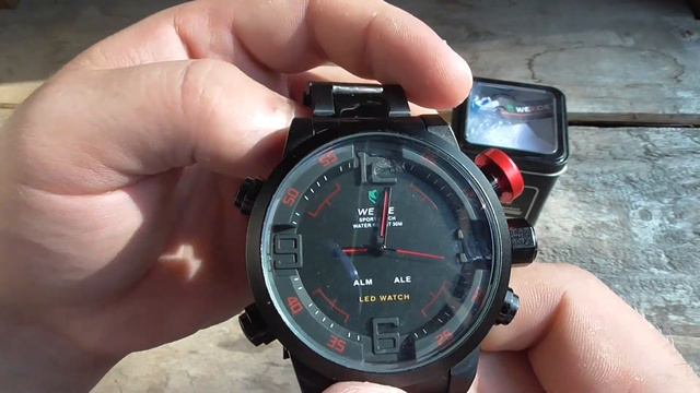 #VSEGADGETI ✬ Часы Weide WH2309 Black_Red (Япония)