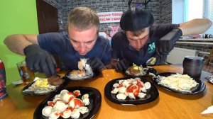 ПЕЛЬМЕНИ, МАКАРОНЫ С КОТЛЕТАМИ, КАПУСТА (СЫРНЫЙ СОУС, ЧИЛИ) КТО БЫСТРЕЕ СЪЕСТ? СЪЕЛИ ФРУКТ ПОМЕЛО