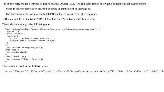 Drupal: JSON:API authorization смотреть онлайн