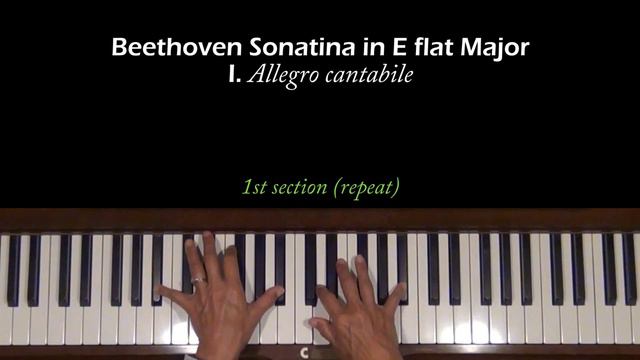 Beethoven Sonatina in Eb Major Piano Tutorial 1st mvt смотреть онлайн