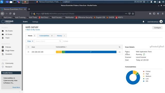 configuring and ruuning Web Application Testing scanning with nessus 8 10 1 on kali linux смотреть онлайн