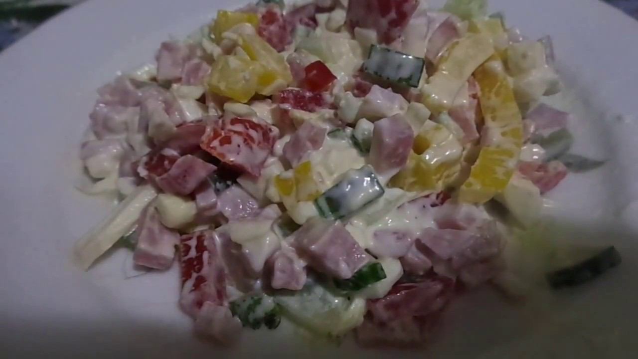 Берлинский Салат из Ветчины, Овощей и Сыра - Очень Вкусный и Нежный. Пошаговое Приготовление. смотреть онлайн