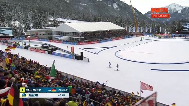 Биатлонный Fair Play в исполнении Дарьи Домрачевой на финише пасьюта Антхольц 20 01 2018 смотреть онлайн