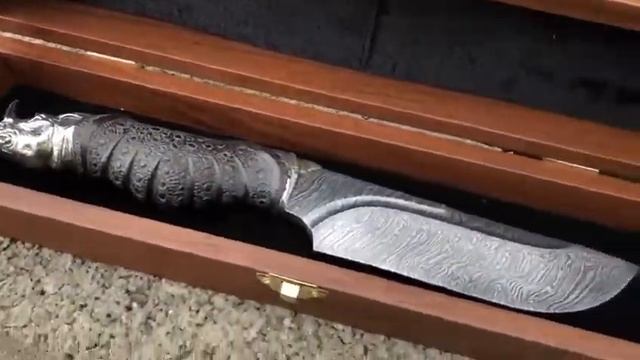 Нож Носорог из дамасской стали смотреть онлайн