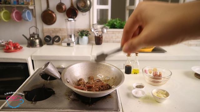 Beef & Veggie Stir Fry Mini Food Cooking KITCHEN Toys PLAY SET