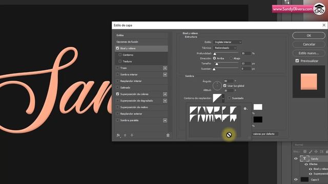 Tutorial Efecto de Texto Oro Rosa en Photoshop - Sandy Olivera смотреть онлайн