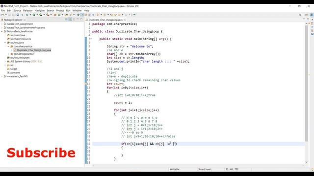 #JavaInterviewProgram - 1 | Find Duplicate Characters in a String using For Loop | #NATASATech смотреть онлайн