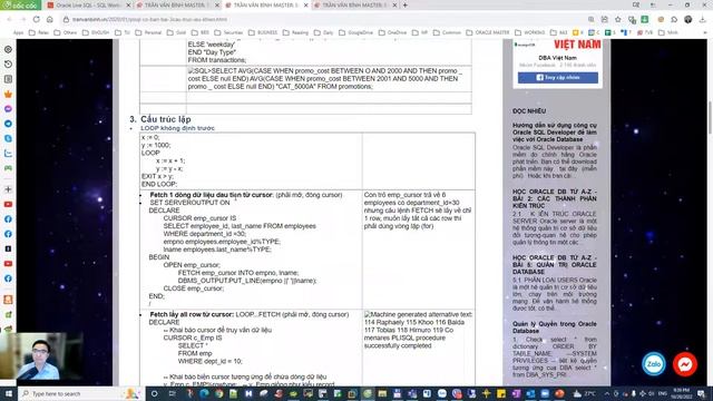 Hướng dẫn tự học PL/SQL | Trần Văn Bình Oracle Master смотреть онлайн