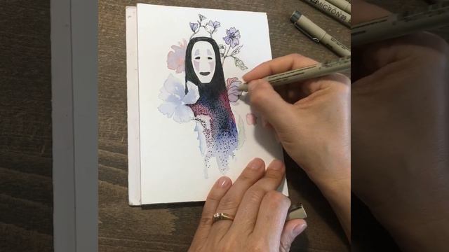 Безликий Бог Каонаси в акварели , унесённые призраками /No Face Kaonashi in watercolor смотреть онлайн
