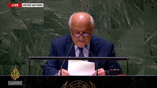 Palestinian Ambassador To The UN Addresses General Assembly