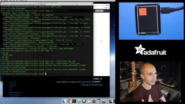 MicroPython Hardware: ILI9341 TFT & FeatherWing with Tony D! @micropython смотреть онлайн