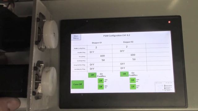Integrated Stepper Drive operated by a Maple Systems HMC3000 HMI-PLC. смотреть онлайн