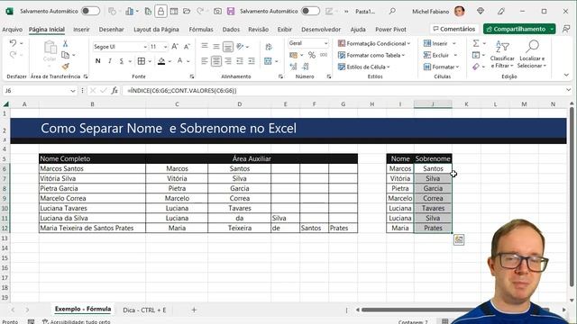 Como Separar Nome e Sobrenome no Excel смотреть онлайн