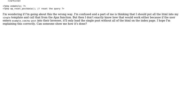 Wordpress: Proper way to load a single post via Ajax? смотреть онлайн